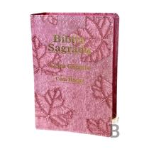 Bíblia Sagrada Letra Gigante - Luxo - Folha Rosa Luxo - C/ Harpa
