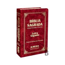 Biblia Sagrada Letra Gigante Luxo Popular - Bordô - Com Harpa - RC