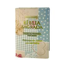 Biblia Sagrada Letra Gigante Luxo Popular - Coração Azul - Com Harpa - Mulher - RC
