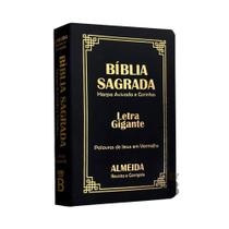 Biblia Sagrada Letra Gigante Luxo Popular - Preta - Com Harpa - RC - REI DAS BIBLIAS