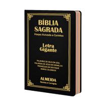 Biblia Sagrada Letra Gigante Luxo Popular - Preta - Com Harpa - RC Biblia Sagrada Letra Gigante Luxo Popular - Preta - Com Harpa - RC