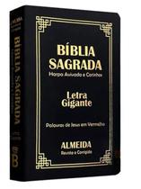 Bíblia Sagrada Letra Gigante Luxo Popular Preto Com harpa