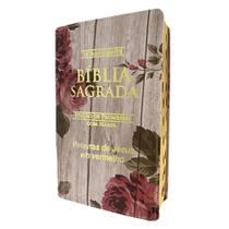 Biblia Sagrada Letra Gigante Luxo Popular - Romantic - Com Harpa - Mulher - RC