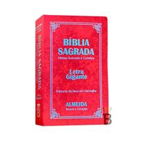 Biblia Sagrada Letra Gigante Luxo Popular - Vermelho - Com Harpa - RC