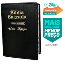 Bíblia Sagrada Letra Gigante - Luxo - Preta C/ Harpa Cristã