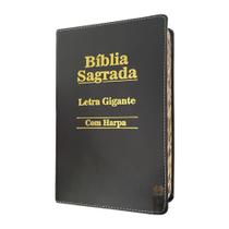 Bíblia Sagrada Letra Gigante - Luxo - Preta com Harpa Cristã