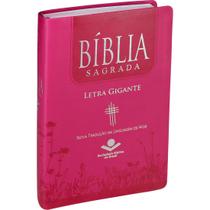 Biblia sagrada - letra gigante - pink - ntlh - sbb