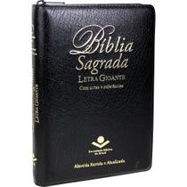 Bíblia Sagrada Letra Gigante Preta Zíper Sbb