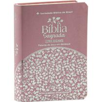 Bíblia Sagrada Letra Gigante Tamanho Médio ROSA Versão NAA Nova Almeida Atualizada Luxo Palavras de Jesus em Vermelho