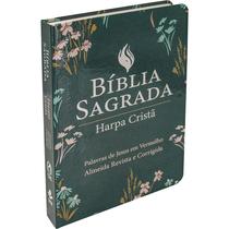 Bíblia sagrada letra grande com harpa cristã - capa semiflexível ilustrada