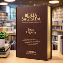Biblia Sagrada Letra Grande Harpa & Corinhos RC Luxo Marrom Biblia Sagrada Letra Grande Harpa & Corinhos RC Luxo Marrom