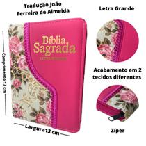 Bíblia sagrada letra grande índice almeida revista corrigida ziper arc - Versão Almeida Revista e Corrigida