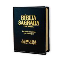 Biblia Sagrada Letra Grande - Luxo - Preta - C/ Harpa Cristã - Rei Das Bíblias - REI DAS BIBLIAS
