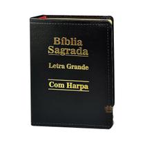 Biblia Sagrada Letra Grande - Luxo - Preta - C/ Harpa Cristã