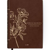 Bíblia Sagrada Letra Grande NVI Capa Dura Floral Ganache