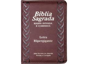 Bíblia Sagrada Letra Hiper Gigante C/ Índice E Harpa Luxo