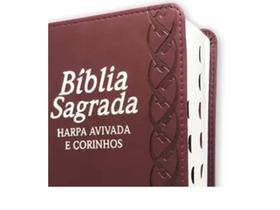 Bíblia Sagrada Letra Hiper Gigante/ Capa Pu Luxo Bordô/ Com Índice Lateral E Harpa