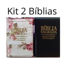 Bíblia Sagrada Letra Hipergigante C/ Harpa Kit 2 Bíblias