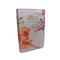 Bíblia sagrada letra hipergigante harpa arc índice capa de luxo floral