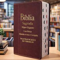 Biblia Sagrada Letra Hipergigante Harpa & Corinhos RC Luxo Bordo