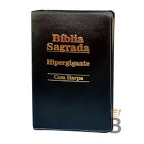 Biblia Sagrada Letra Hipergigante Luxo Preta - C/ Harpa