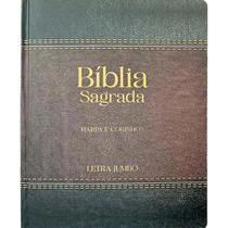 Biblia Sagrada Letra Jumbo ARC com Harpa Palavras de Jesus em Vermelho Preta e Marrom