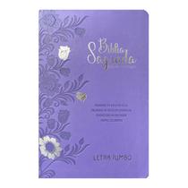 Bíblia Sagrada Letra Jumbo Com Harpa e Corinhos - Floral Lilás Bíblia Sagrada Letra Jumbo Com Harpa e Corinhos - Floral Lilás