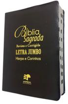 Bíblia sagrada letra jumbo com harpa edição de promessas - capa luxo preta