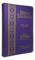 Bíblia Sagrada Letra jumbo Gigante Zíper Índice interno Evangélica Harpa