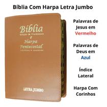 Bíblia sagrada letra jumbo harpa arc índice capa de luxo caramelo palavras de jesus em vermelho Bíblia sagrada letra jumbo harpa arc índice capa de luxo caramelo palavras de jesus em vermelho