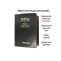 Bíblia sagrada letra jumbo harpa arc índice capa de luxo preto palavras de jesus em vermelho Bíblia sagrada letra jumbo harpa arc índice capa de luxo preto palavras de jesus em vermelho