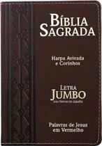 Bíblia Sagrada Letra Jumbo Harpa Avivada E Corinho ARABESCO MARROM