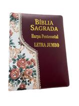 Bíblia Sagrada Letra Jumbo + Harpa Bícolor Florida 25x18cm Bíblia Sagrada Letra Jumbo + Harpa Bícolor Florida 25x18cm