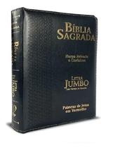 Bíblia Sagrada Letra Jumbo + Harpa - Preta - Com Zíper Bíblia Sagrada Letra Jumbo + Harpa - Preta - Com Zíper