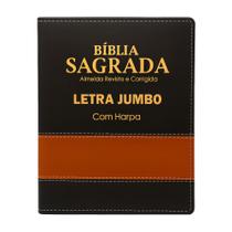 Bíblia Sagrada Letra Jumbo - LUXO Bicolor - Preta e Caramelo