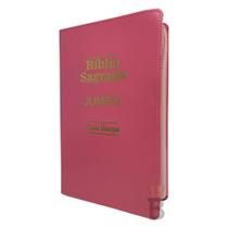 Bíblia Sagrada Letra Jumbo - Ziper Agenda - Pink - C/ Harpa - Revista e Corrigida