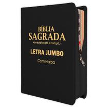Bíblia Sagrada Letra Jumbo - Ziper Agenda - Preta - C/ Harpa - Revista e Corrigida Bíblia Sagrada Letra Jumbo - Ziper Agenda - Preta - C/ Harpa - Revista e Corrigida