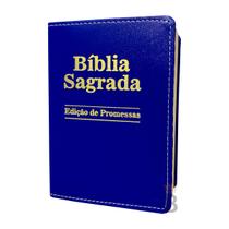 Bíblia Sagrada Letra Pequena Luxo Azul