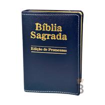 Bíblia Sagrada Letra Pequena Luxo Azul