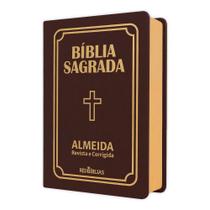 Bíblia Sagrada Letra Pequena Luxo Marrom Bíblia Sagrada Letra Pequena Luxo Marrom