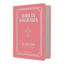 Bíblia Sagrada Letra Pequena Luxo Rosa Bíblia Sagrada Letra Pequena Luxo Rosa