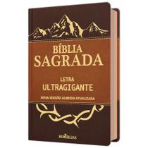 Bíblia Sagrada Letra Ultragigante Púlpito - Almeida Revista e Corrigida com Harpa - Grande Marrom Bíblia Sagrada Letra Ultragigante Púlpito - Almeida Revista e Corrigida com Harpa - Grande Marrom