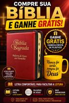 Bíblia Sagrada - Letras Gigantes - Tamanho Grande - As Palavras de Jesus são em Vermelho - Zíper - Marrom
