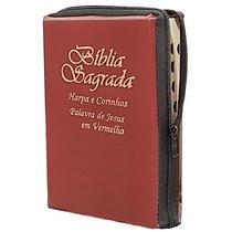 Bíblia Sagrada - Letras Gigantes - Tamanho Grande - As Palavras de Jesus são em Vermelho - Zíper - Marrom