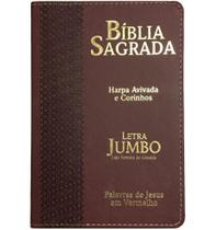 Bíblia Sagrada LT Jumbo C/Harpa Avivada e Corinho - Marrom