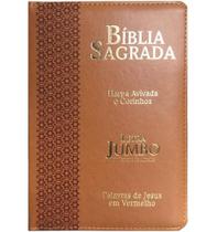 Bíblia Sagrada LT Jumbo C/Zíper - Harpa Avivada e Corinhos - Marrom