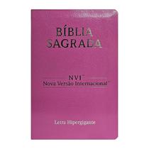 Bíblia Sagrada Luxo NVI Letra Hipergigante Capa Coverbook Rosa