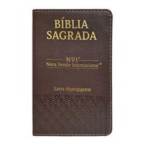 Bíblia Sagrada Masculina/Feminina NVI Letra Hiper Gigante Marrom