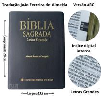 BÍBLIA SAGRADA MEDIA LETRA GRANDE LUXO Almeida Revista e Corrigida com índice Interno Versão ARC Evangelica