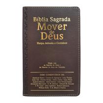 Bíblia Sagrada Mover de Deus ARC Letra Extragigante Harpa e Corinhos Marrom